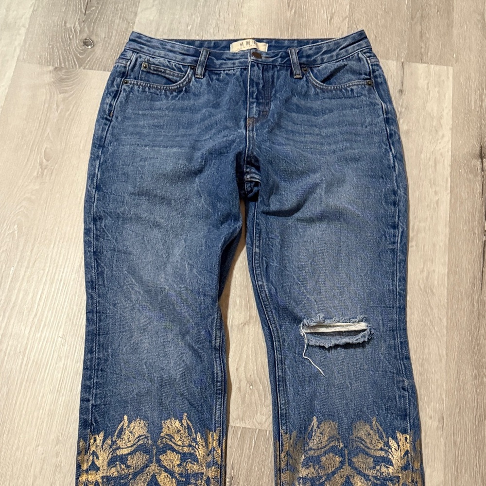We The Free Blue Jeans with Gold Pattern‎ - Picture 5 of 6